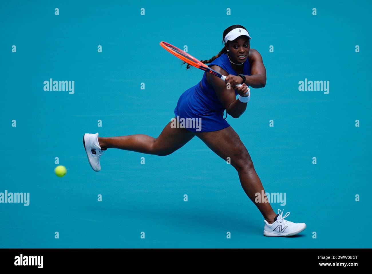 Sloane Stephens Returns A Ball In Her First Round Match Against