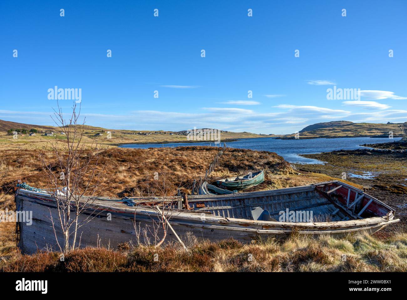 View over Loch Eiresort on the Isle of Lewis, Outer Hebrides, Scotland, UK Stock Photo