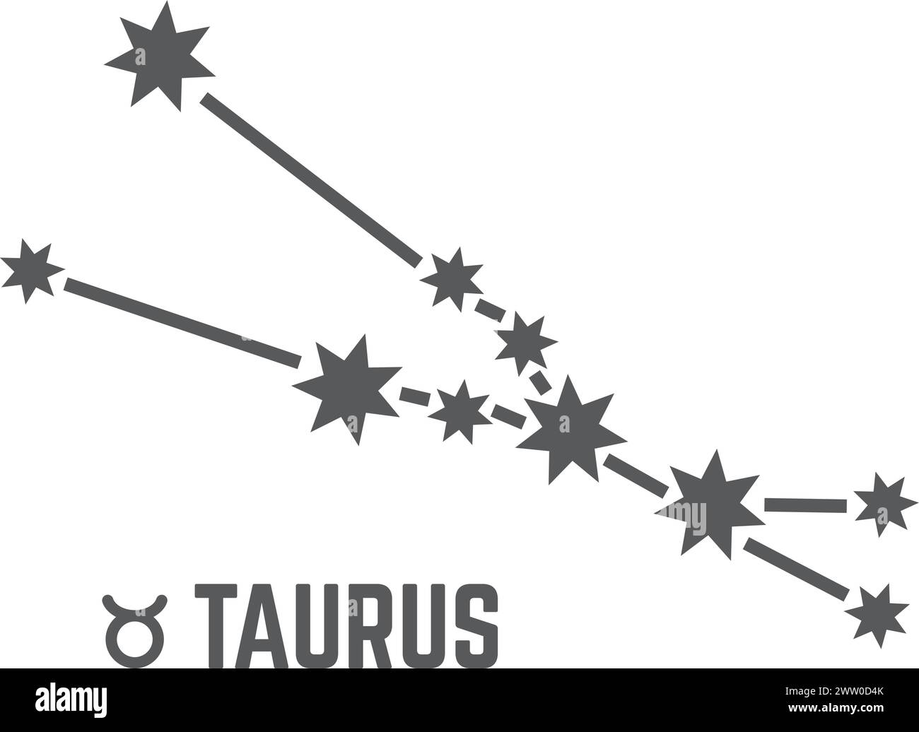 Taurus star sign. Black astrological horoscope symbol Stock Vector