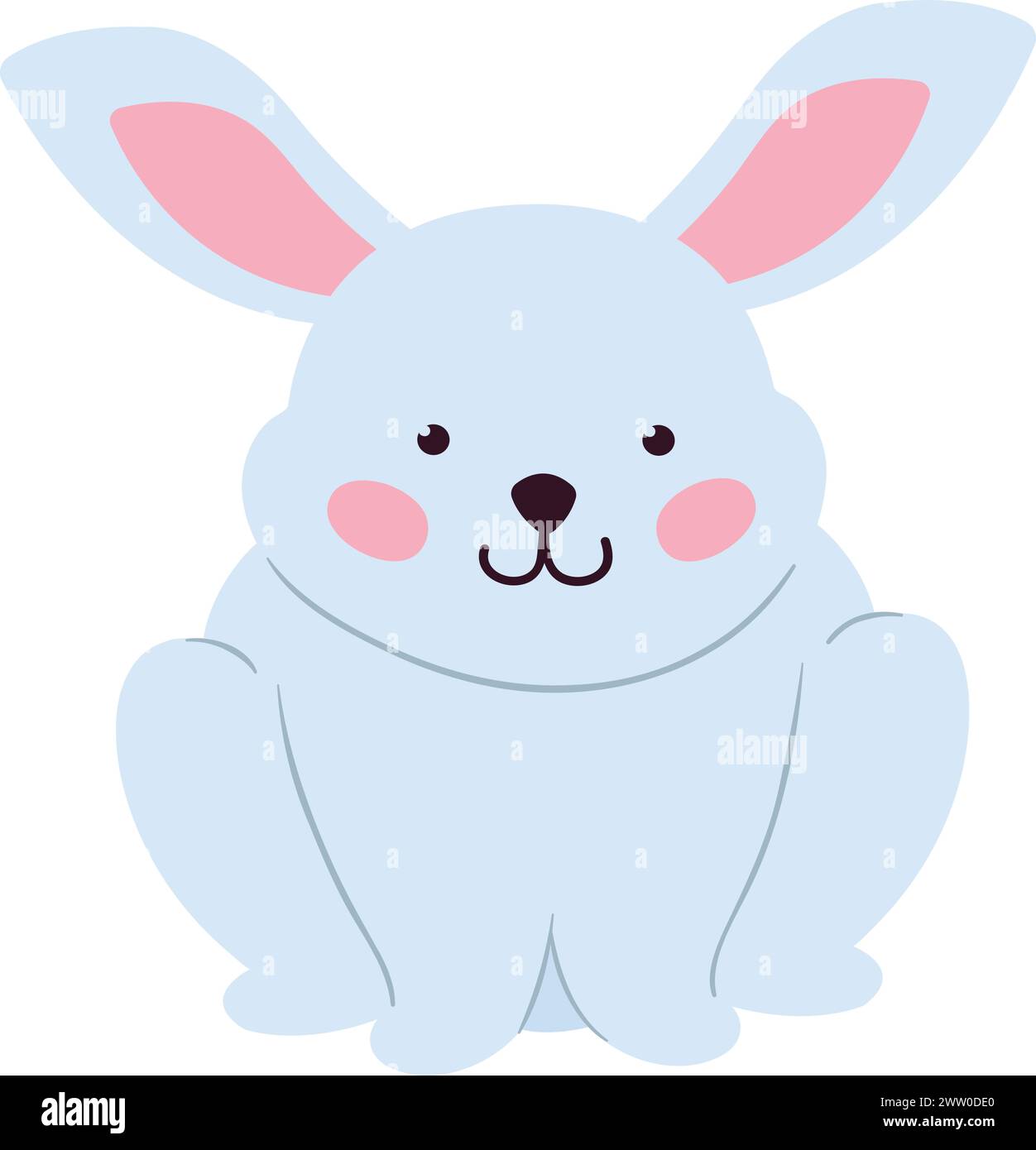 White bunny. Easter mascot. Cute rabbit animal Stock Vector Image & Art ...