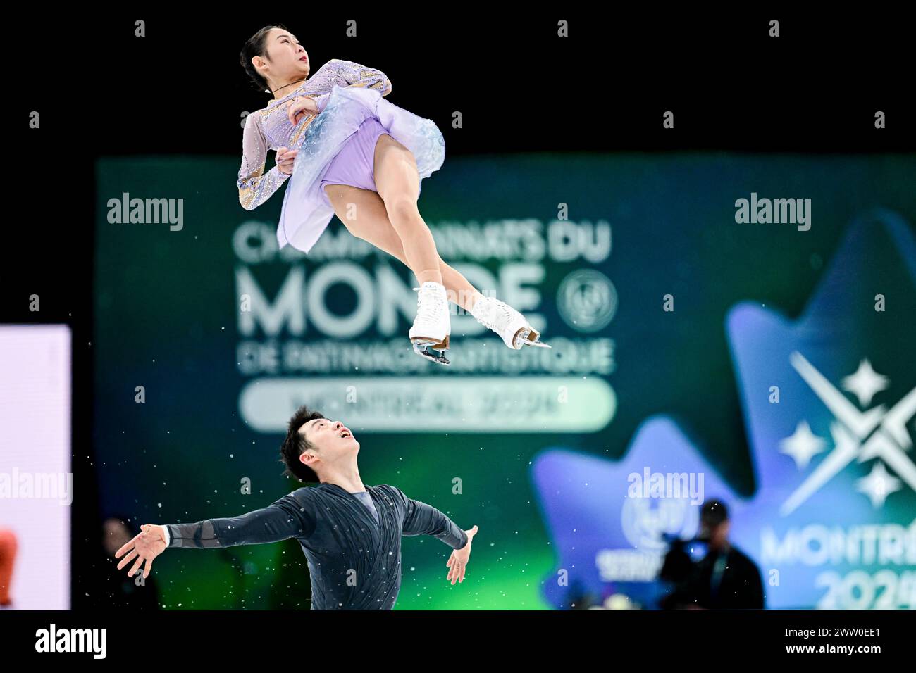 Cheng PENG & Lei WANG (CHN), during Pairs Short Program, at the ISU ...