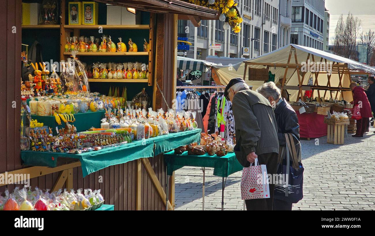 Markttreiben Ostermarkt 19.03.2024, Chemnitz, Markt, Wochen und