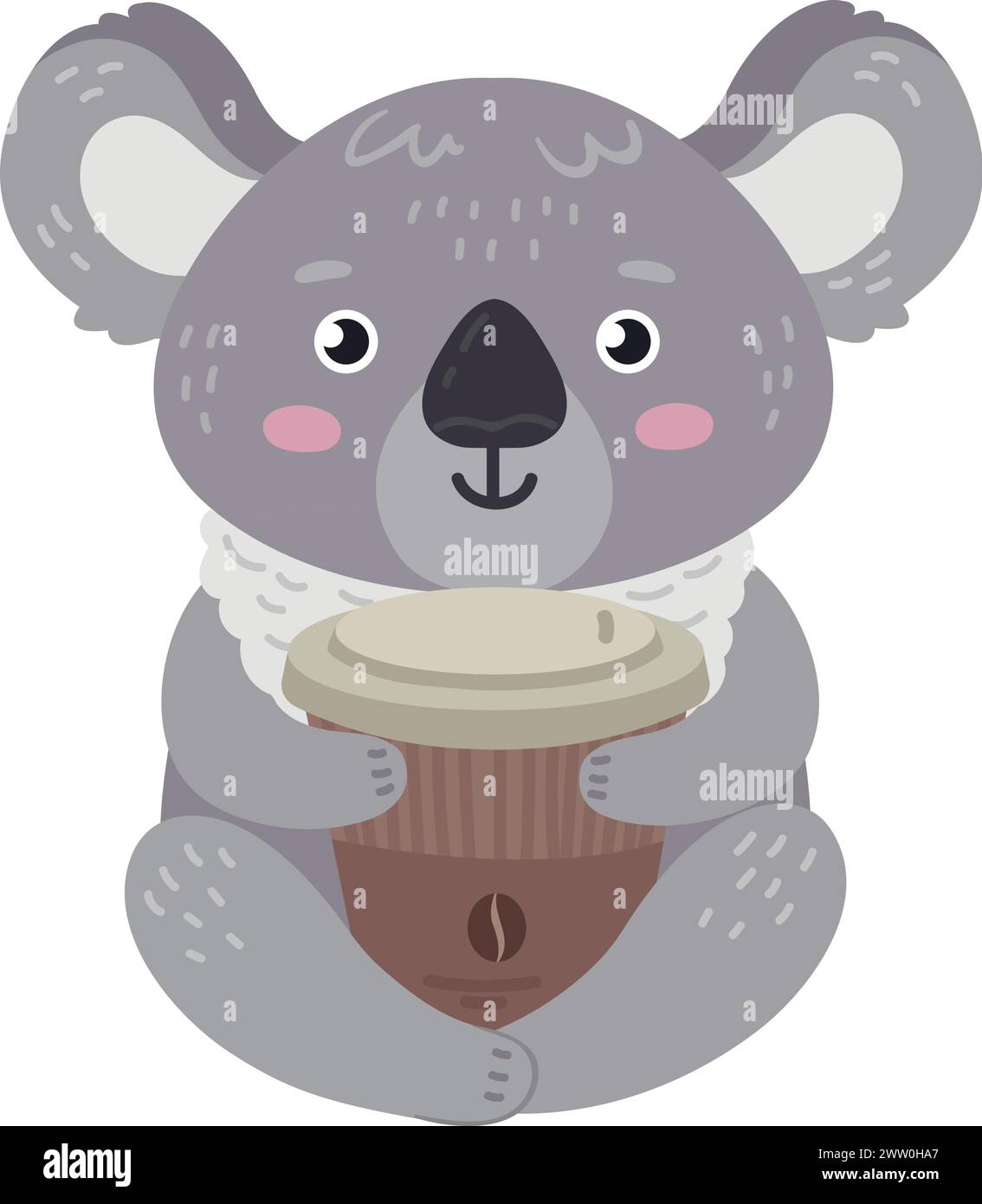 Cute koala with coffee cup Stock Vector Image & Art - Alamy