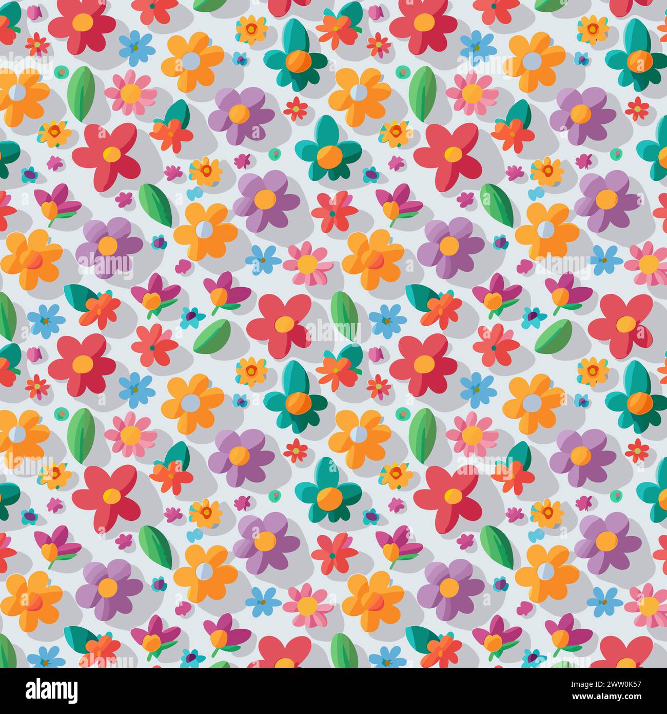Flower pattern with leaves. Floral bouquets flower compositions. Floral pattern. Stock Vector