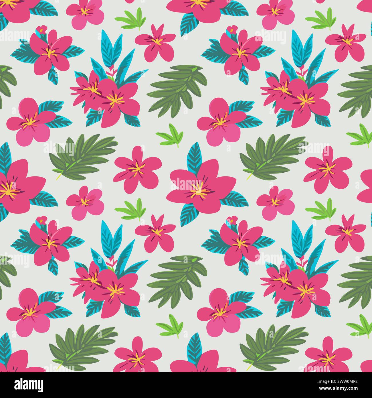 Flower pattern with leaves. Floral bouquets flower compositions. Floral pattern. Stock Vector