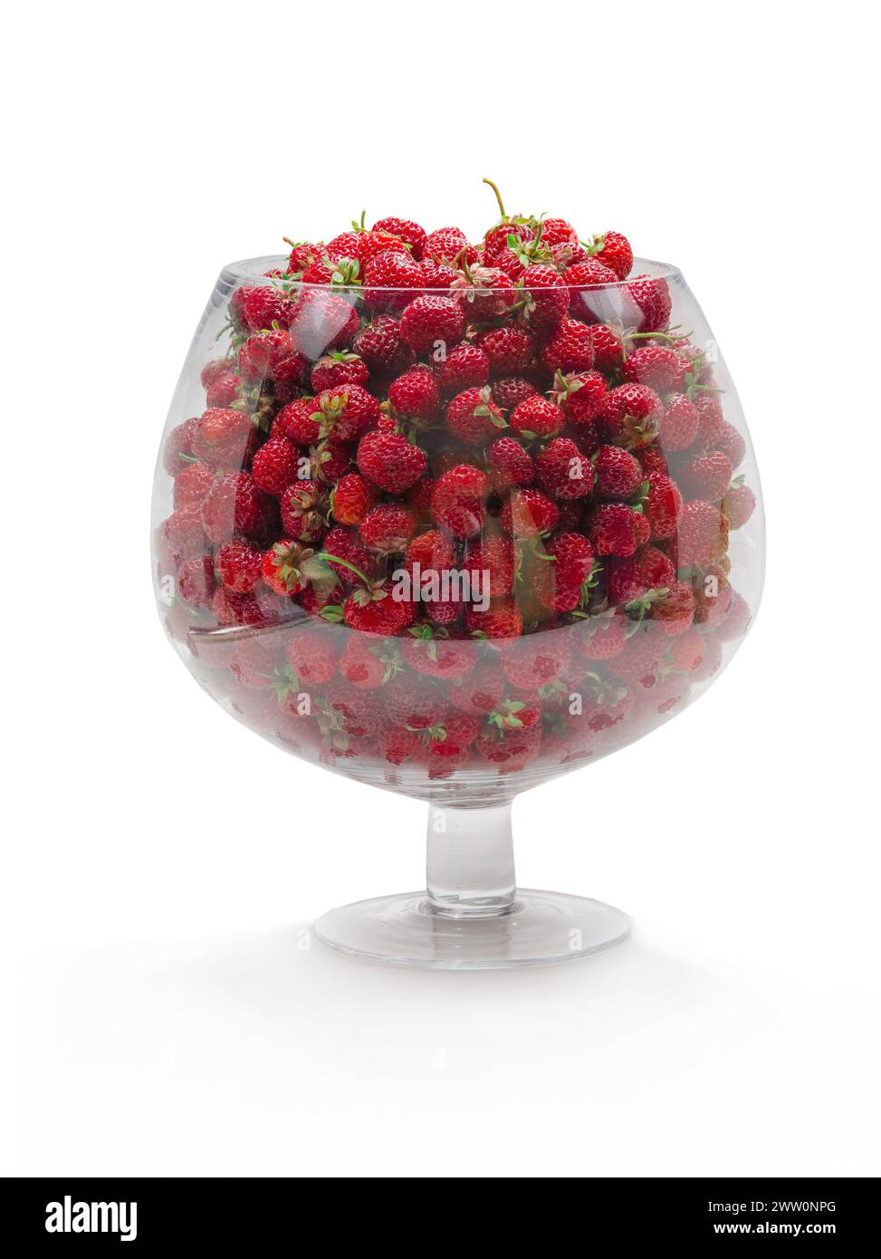 strawberry in a big glass Stock Photo - Alamy