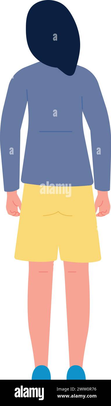 Woman back view. Female color character standing Stock Vector Image ...