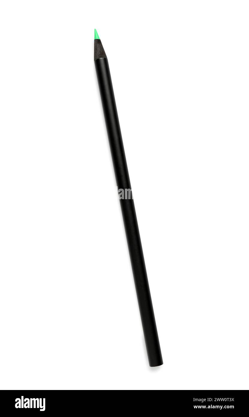 Green pencil isolated on white background Stock Photo - Alamy