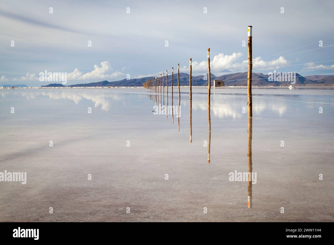 Cercado en salar de Uyuni Bolivia Stock Photo