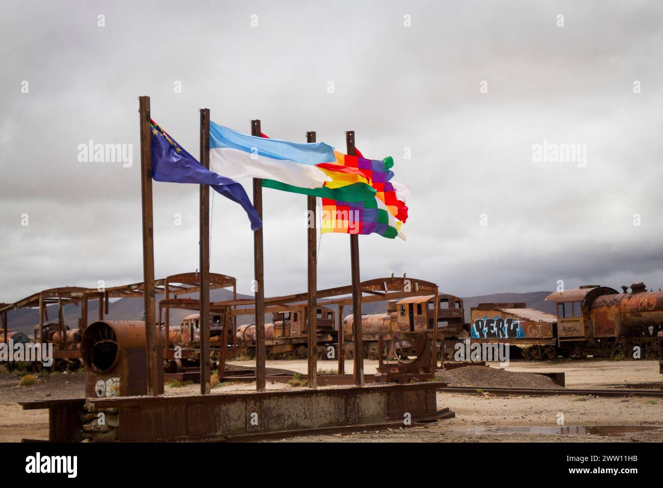Industria de transporte de Bolivia abandonada Stock Photo