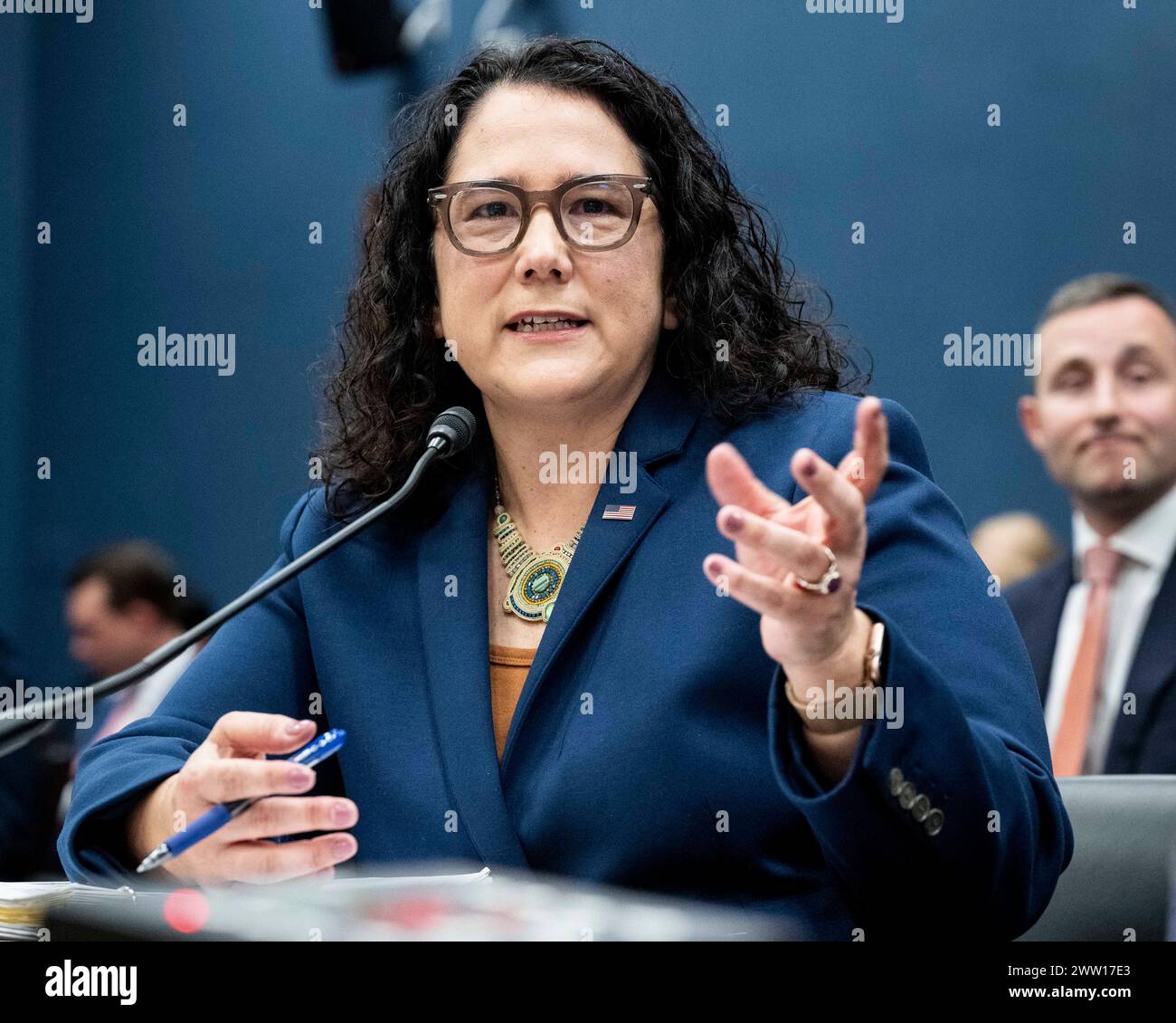 Washington, District Of Columbia, USA. 20th Mar, 2024. ISABEL GUZMAN, Administrator of the Small Business Administration (SBA), speaking at a hearing of the House Committee on Small Business at the U.S. Capitol. (Credit Image: © Michael Brochstein/ZUMA Press Wire) EDITORIAL USAGE ONLY! Not for Commercial USAGE! Stock Photo