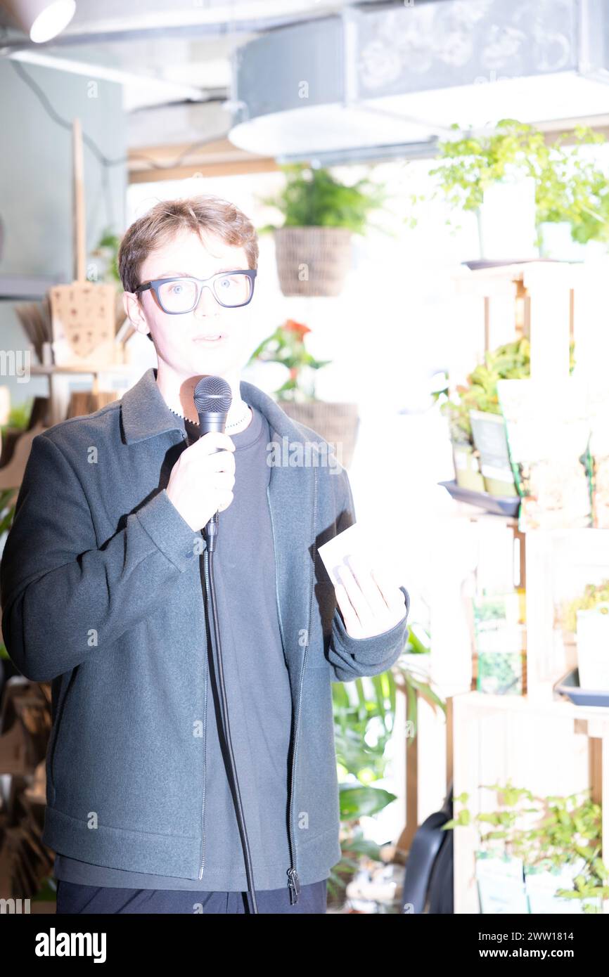 Munich, Germany. 20th Mar, 2024. Valentin Kiefl at the opening of the Future Retail Store Urban Gardeners by Kiefl in the Townhall in Munich, Germany on March 20, 2024. (Photo by Alexander Pohl/Sipa USA) Credit: Sipa USA/Alamy Live News Stock Photo