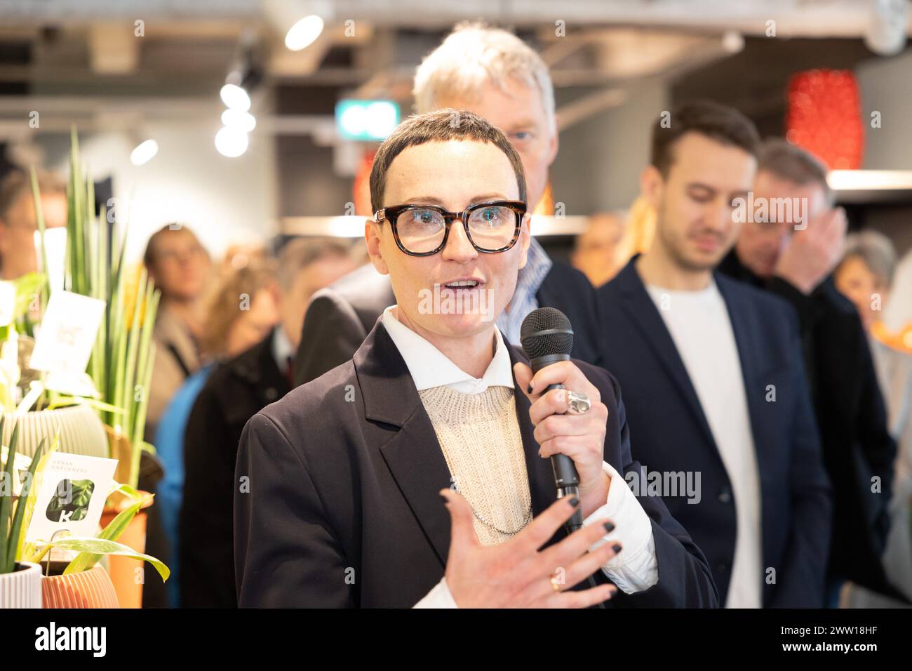 Munich, Germany. 20th Mar, 2024. Christina Apel at the opening of the Future Retail Store Urban Gardeners by Kiefl in the Townhall in Munich, Germany on March 20, 2024. (Photo by Alexander Pohl/Sipa USA) Credit: Sipa USA/Alamy Live News Stock Photo