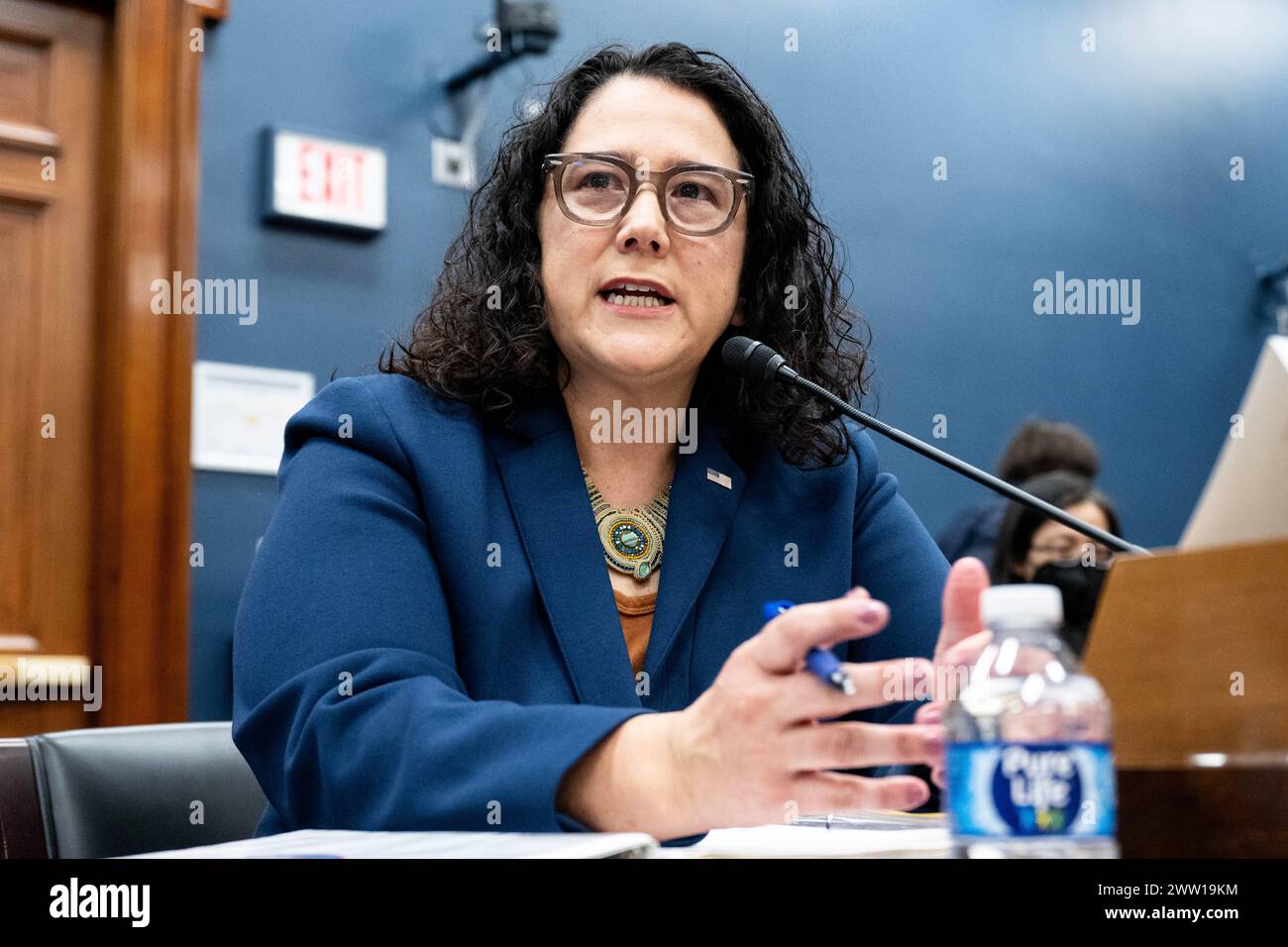 Washington, United States. 20th Mar, 2024. Isabel Guzman, Administrator of the Small Business Administration (SBA), speaking at a hearing of the House Committee on Small Business at the U.S. Capitol. (Photo by Michael Brochstein/Sipa USA) Credit: Sipa USA/Alamy Live News Stock Photo