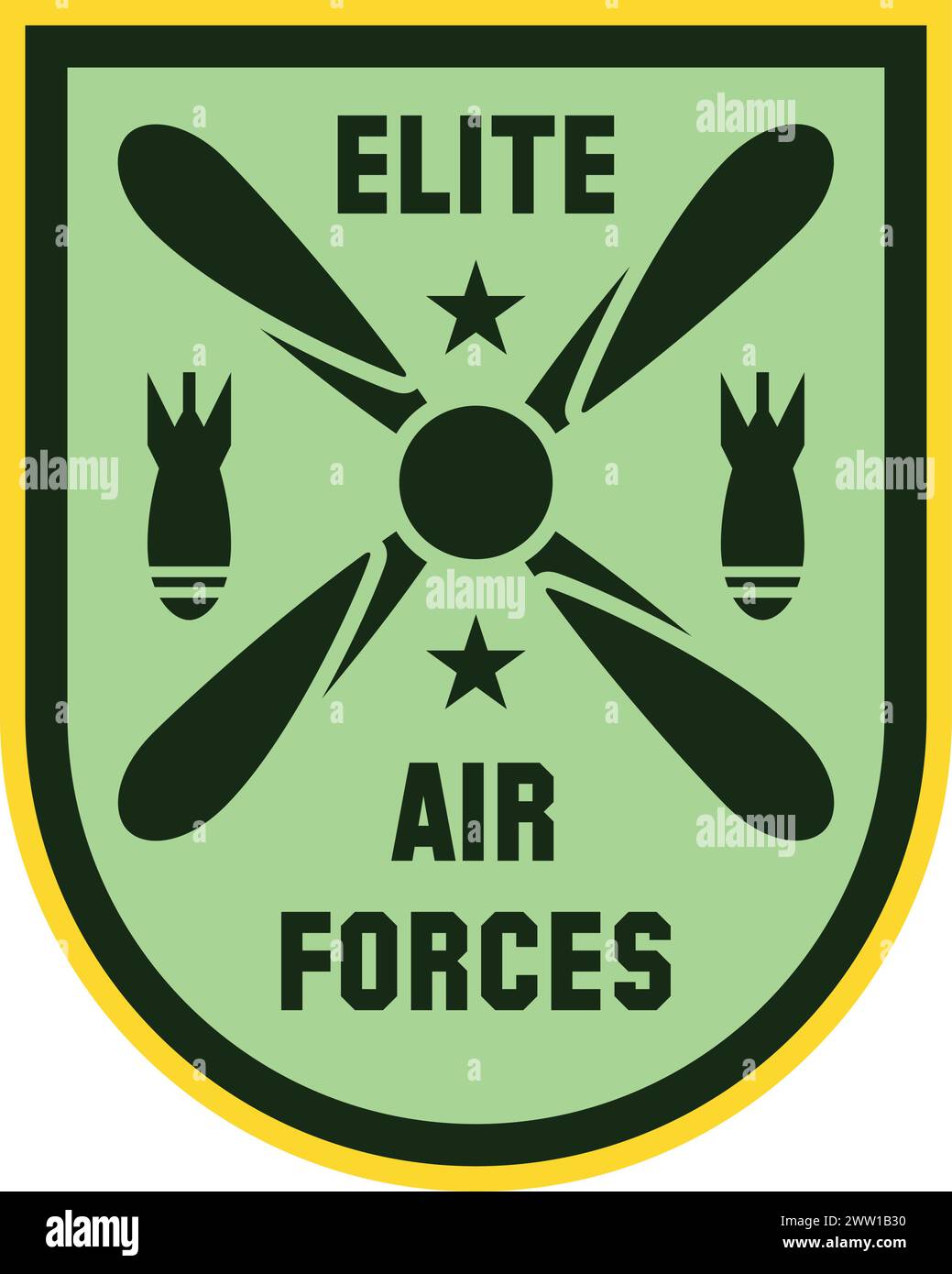 Elite air forces emblem. Military badge. War tag Stock Vector
