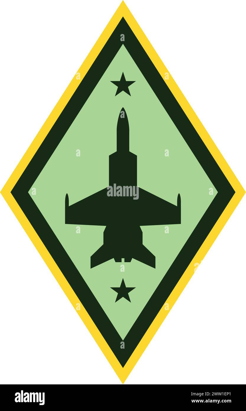 Military fighter plane chevron. Air force badge Stock Vector