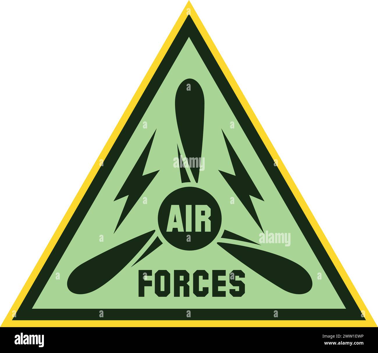 Air forces tag. Retro military green badge Stock Vector