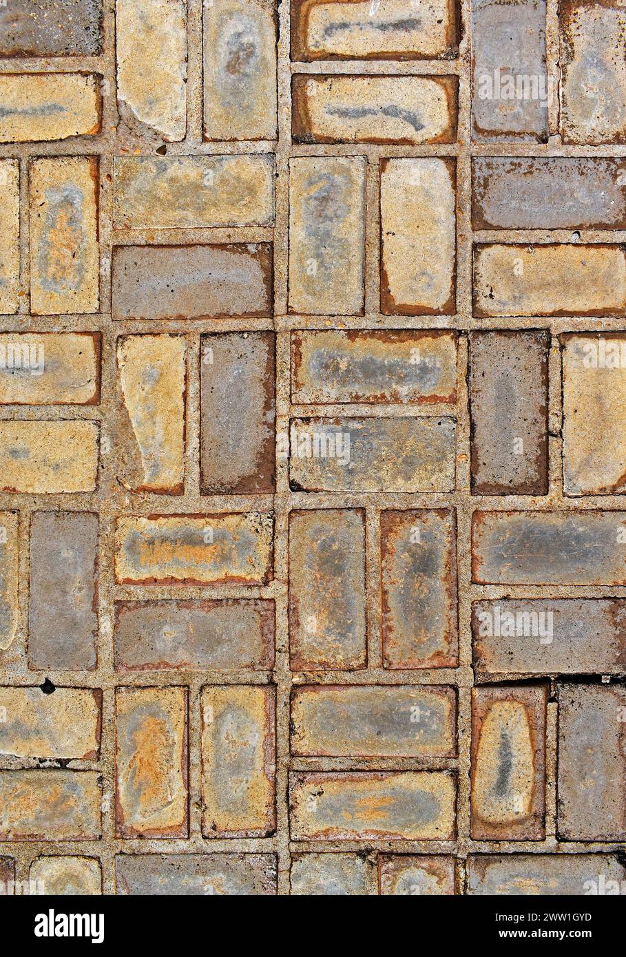 Patterned paving blocks, cement brick floor Stock Photo