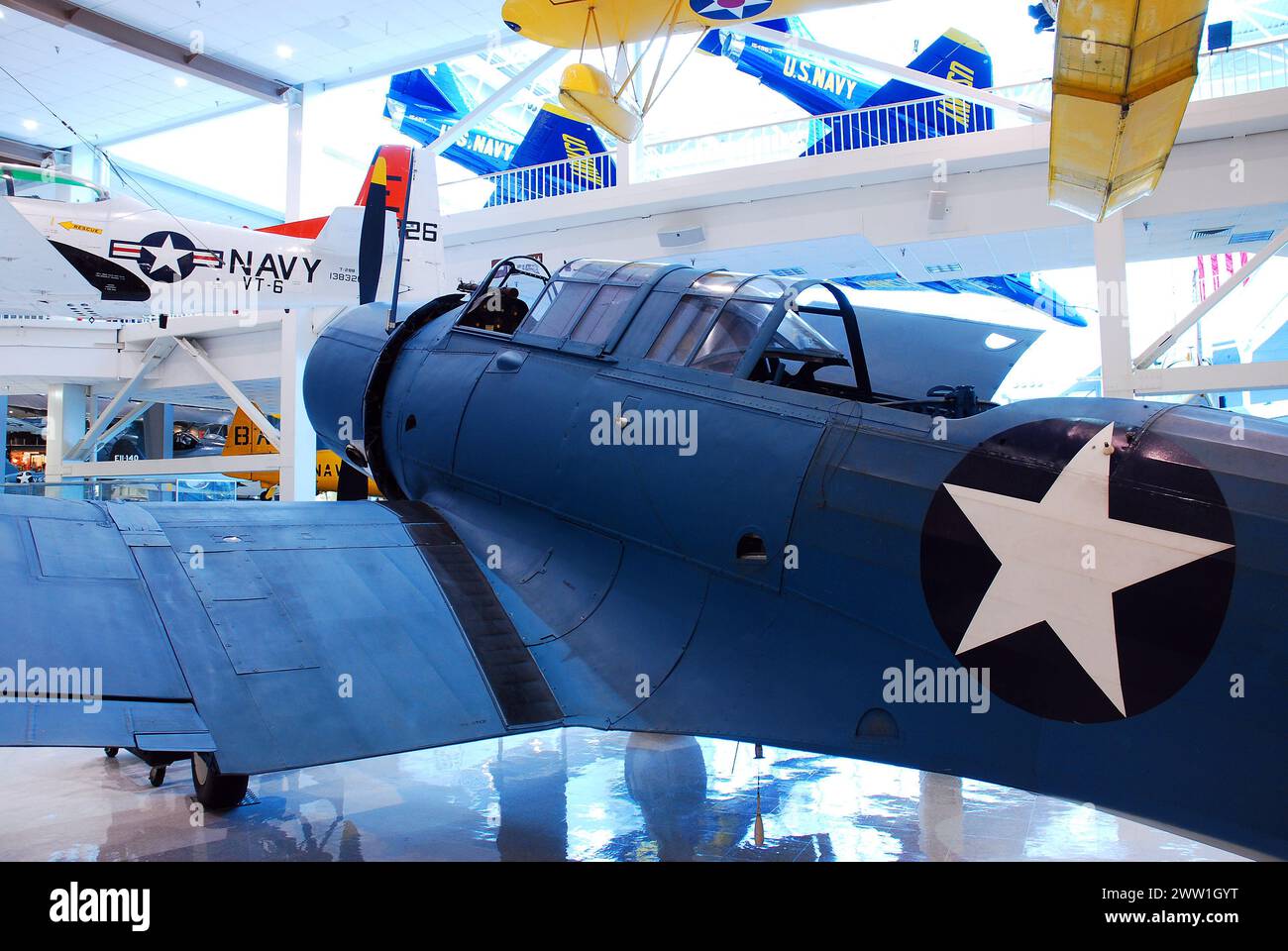 Historic American World War II Airplanes are on Display at the Naval Air Museum in Pensacola Florida Stock Photo