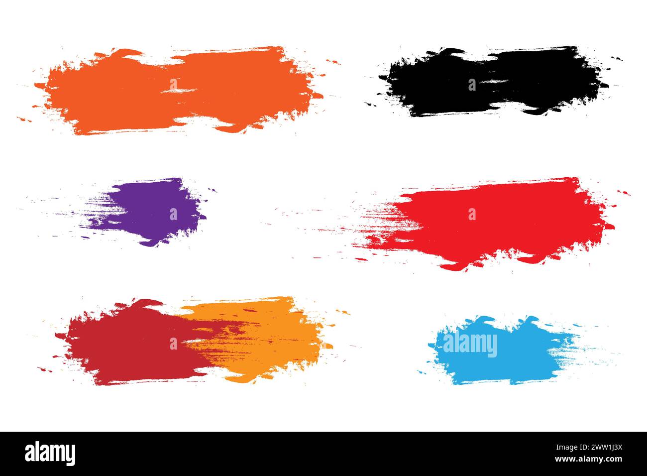 Hand painted grunge brushes dirty artistic brush strokes vector. Stock Vector