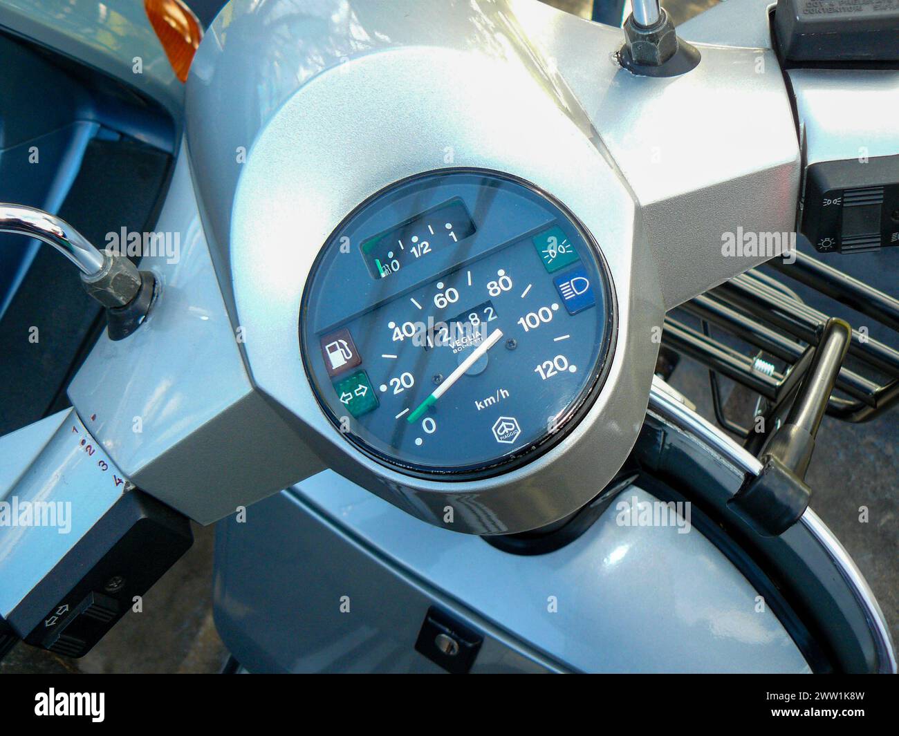 Piaggio Vespa PK PX 150 speedometer detail Stock Photo