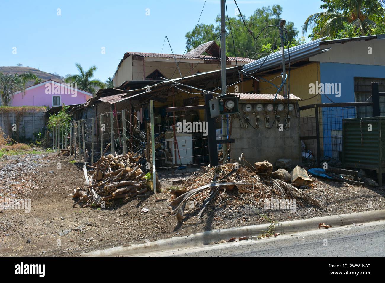 Basis living structures for housing in Costa Rica Stock Photo