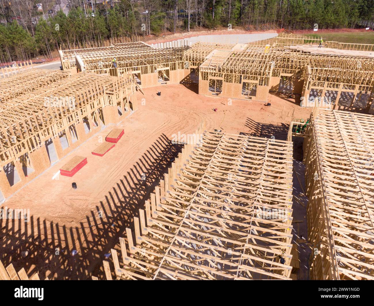 Construction (Framing) by Drone Stock Photo