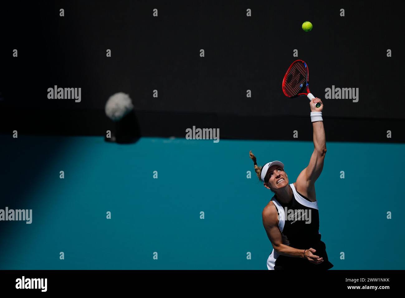 Angelique Kerber Of Germany Serves Against Sloane Stephens In Their