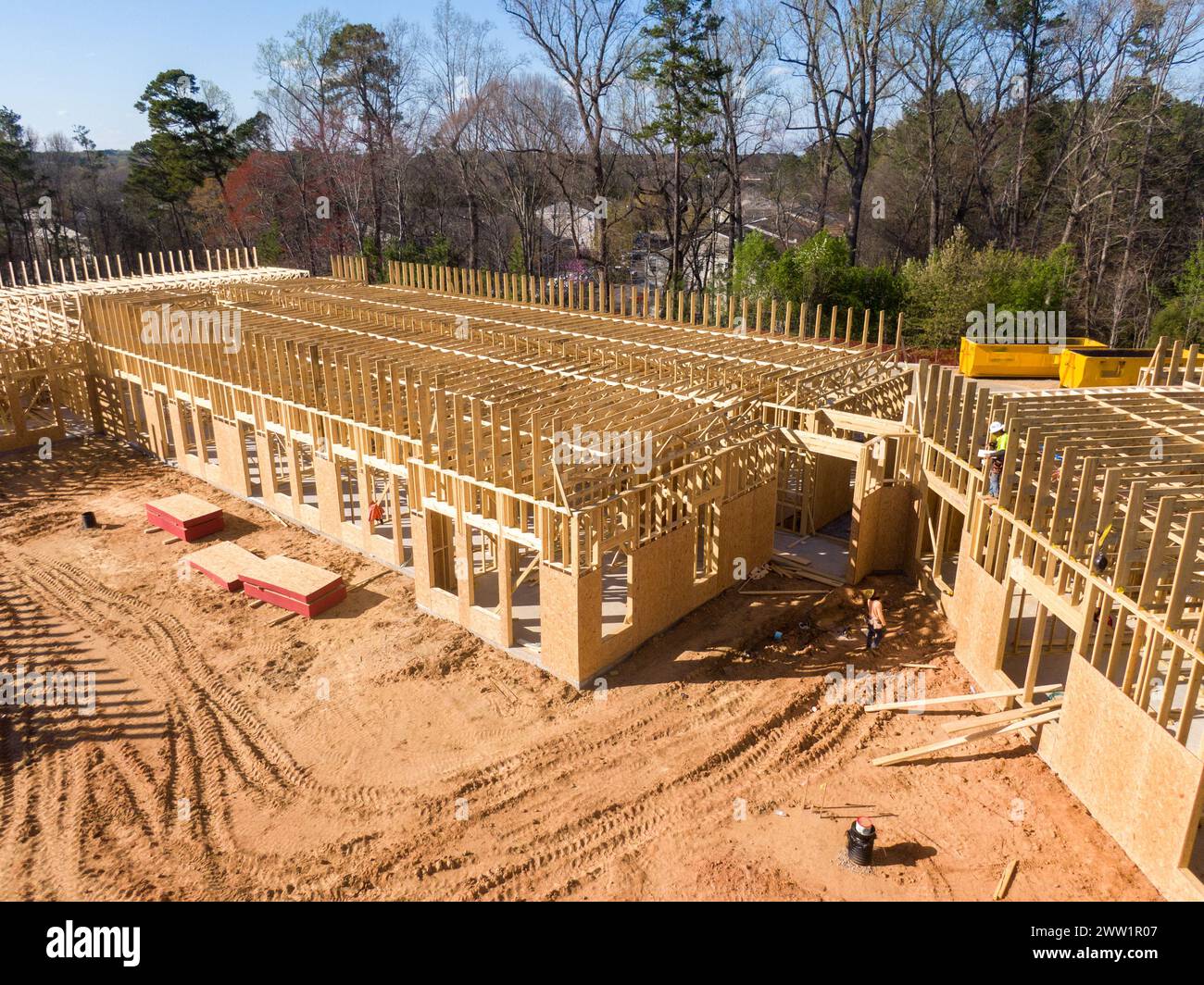 Construction (Framing) by Drone Stock Photo