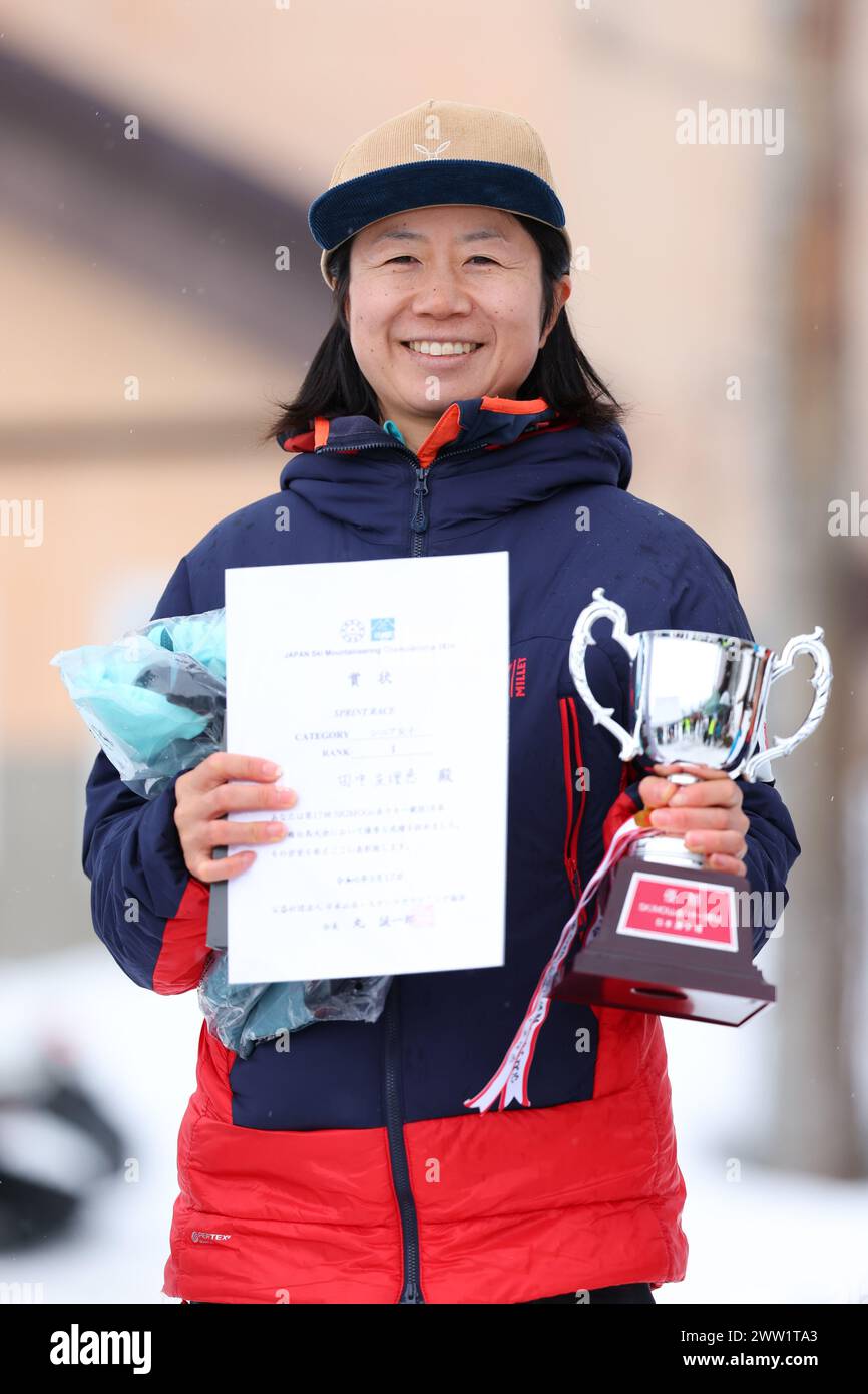 Nagano, Japan. 17th Mar, 2024. Yurie Tanaka Ski Mountaineering : SKIMO Japan Championships Women's Sprint Award ceremony at Hakuba Happo-one snow resort in Nagano, Japan . Credit: Yohei Osada/AFLO SPORT/Alamy Live News Stock Photo