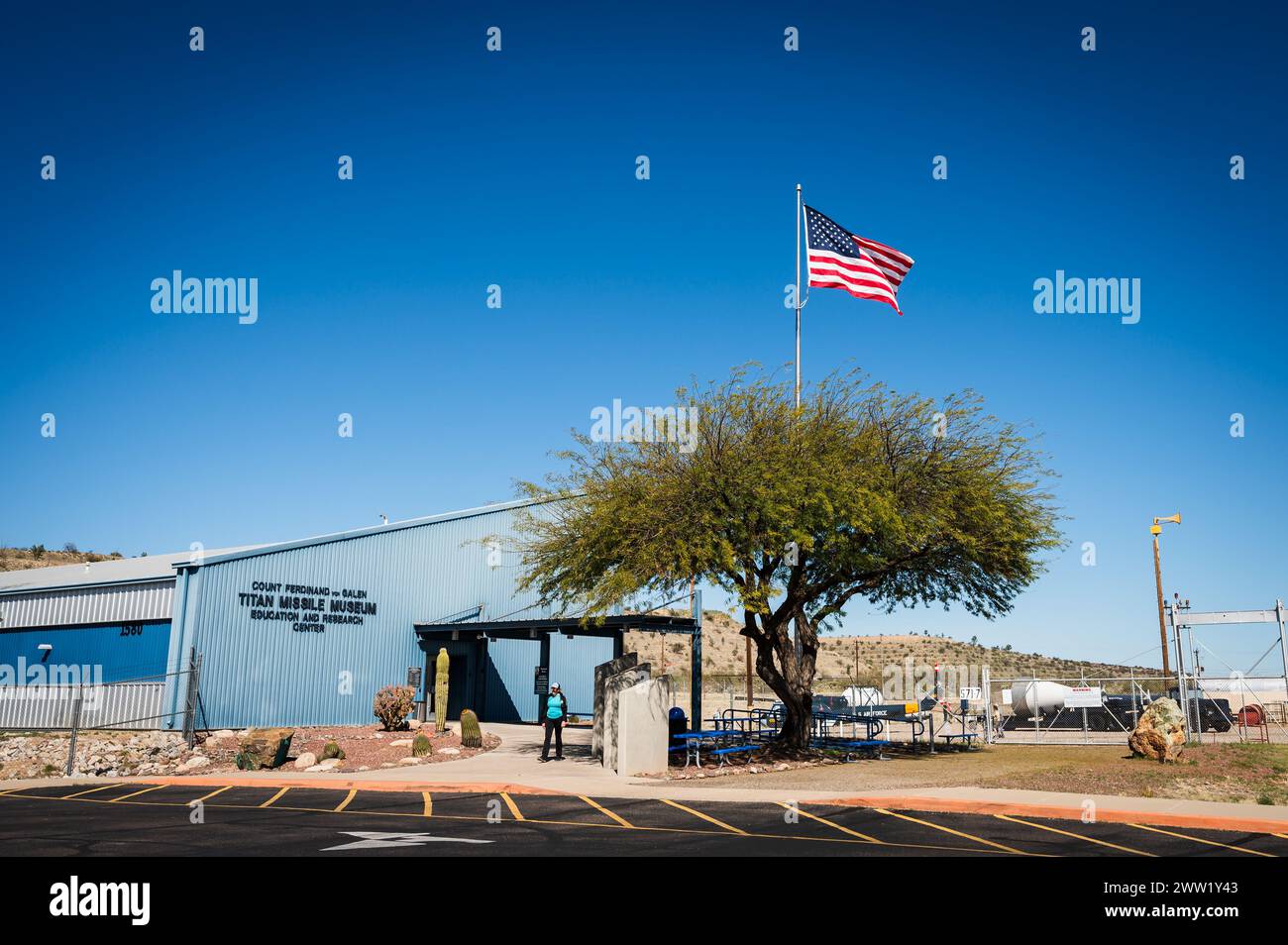 The Titan Missile Museum, which houses a decommission Titan II nuclear ICBM missile.  South of Tucson Arizona, USA. Stock Photo