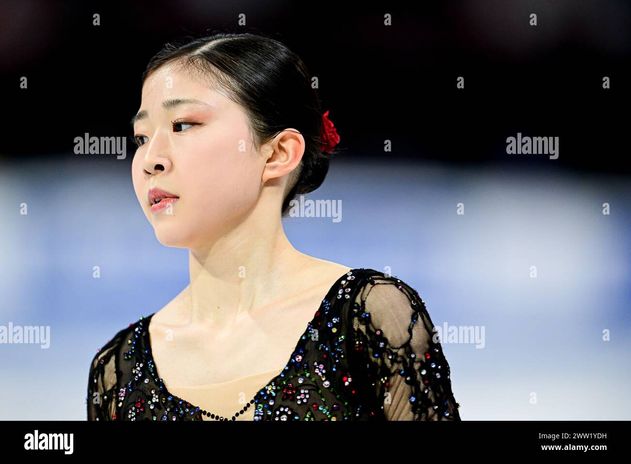 Mone CHIBA (JPN), during Women Short Program, at the ISU World Figure