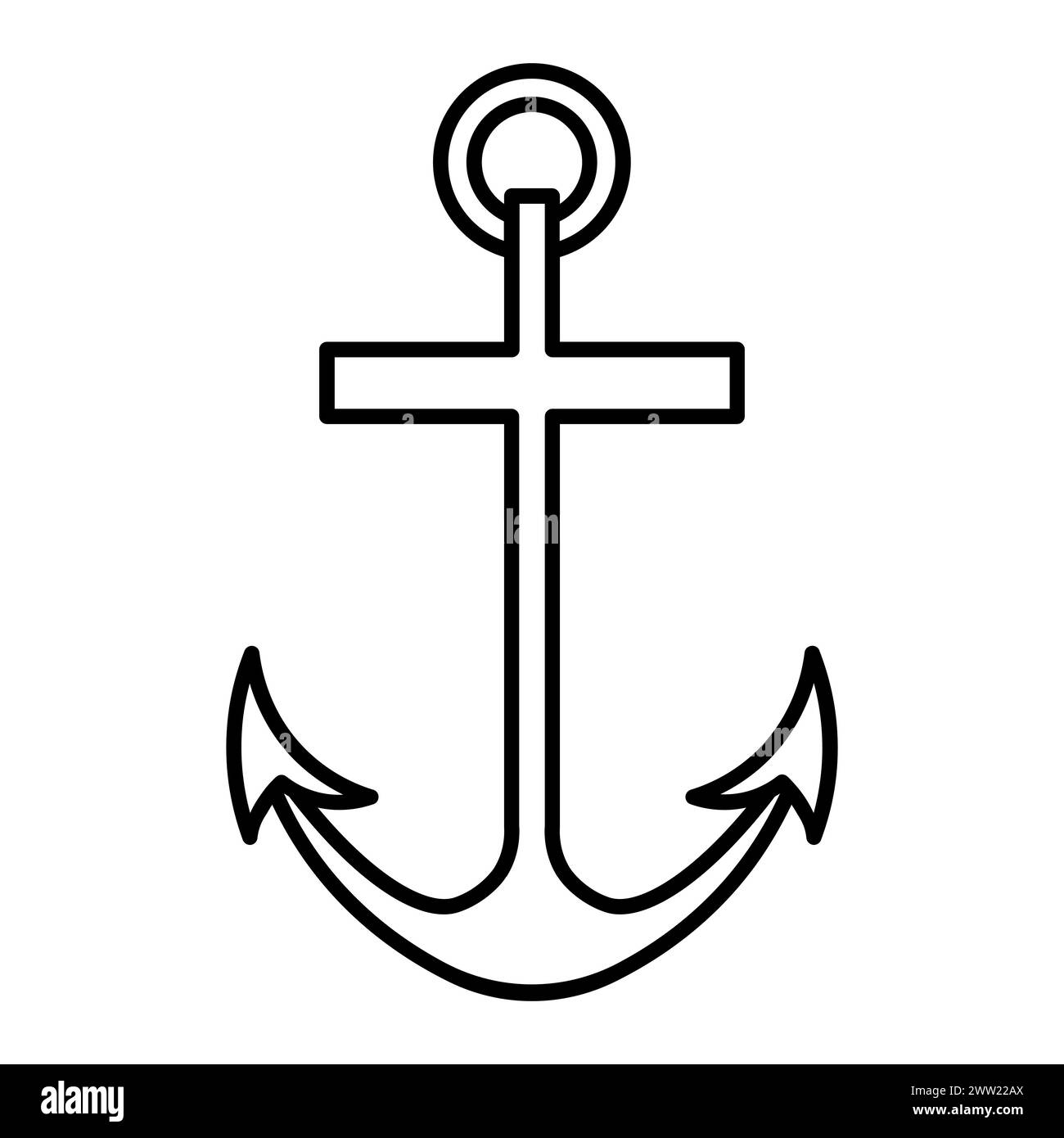 black vector anchor icon on white background Stock Vector Image & Art ...