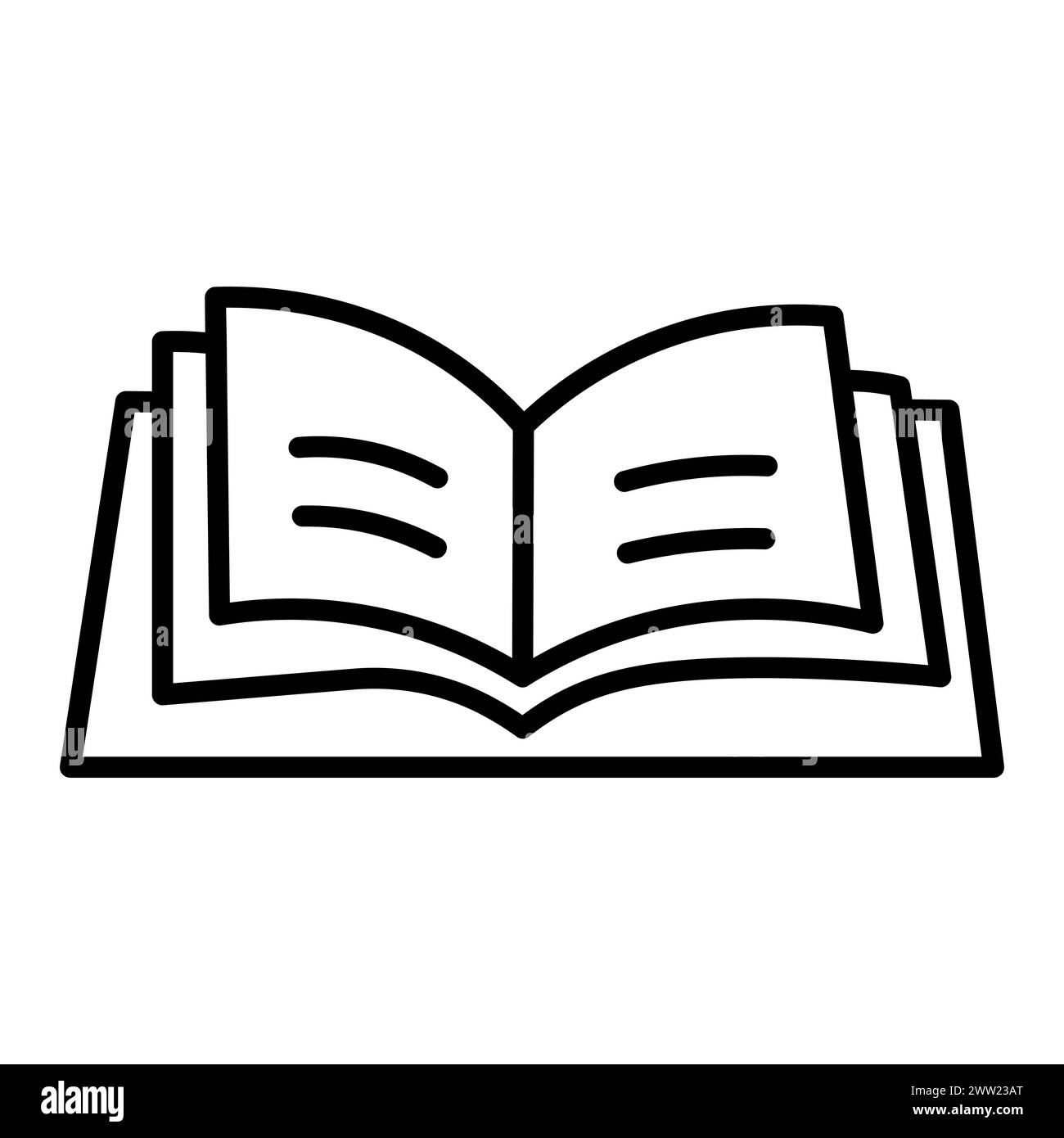 black vector book icon on white background Stock Vector Image & Art - Alamy