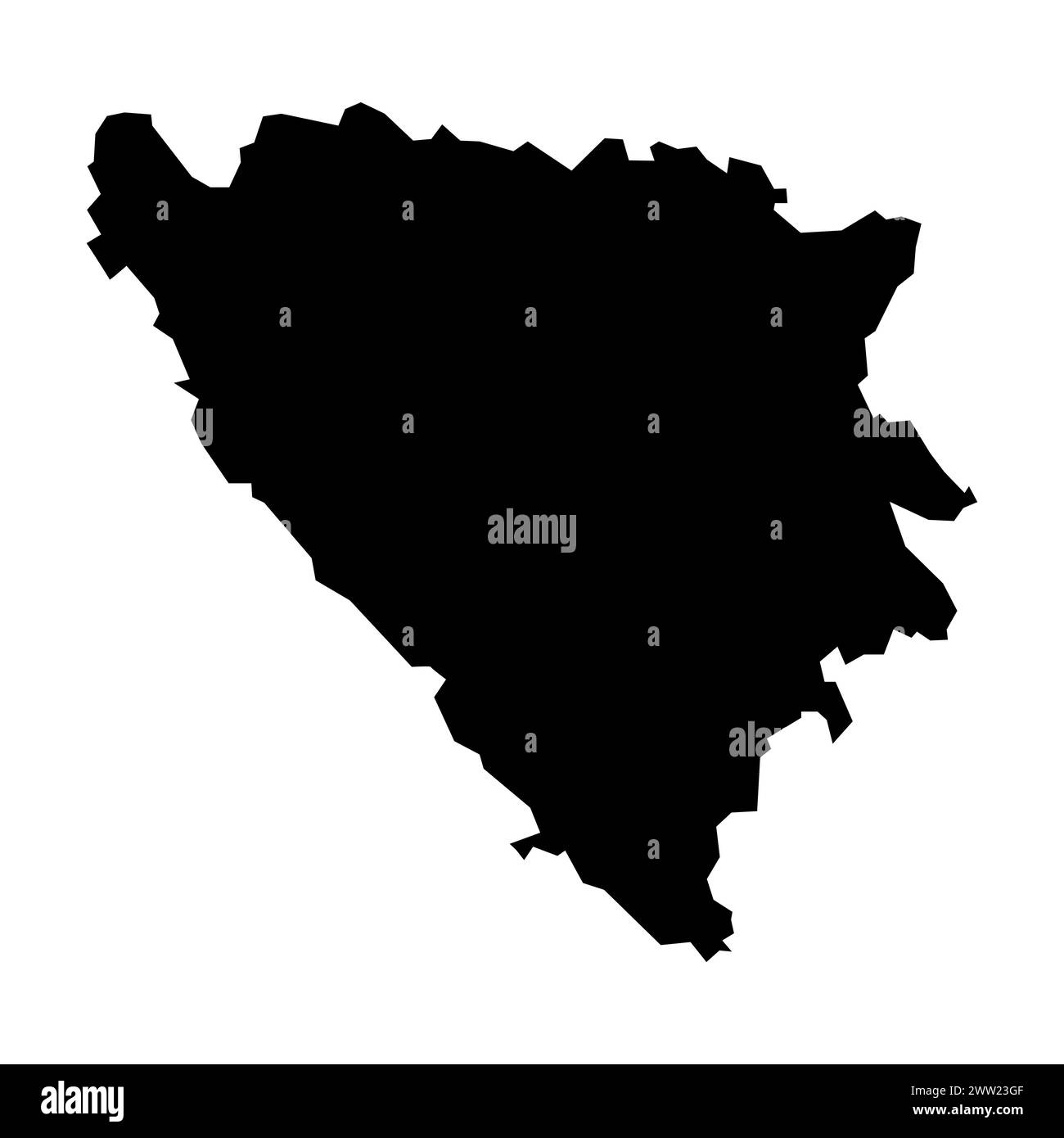black vector bosnia map on white background Stock Vector