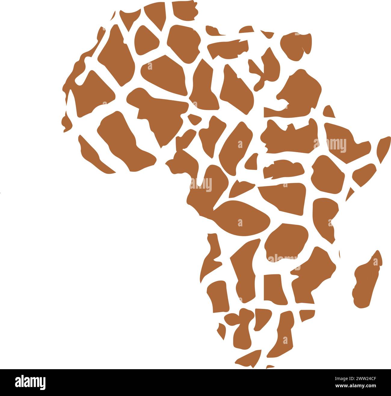Africa map line icon with giraffe striped pattern vector illustration design Stock Vector