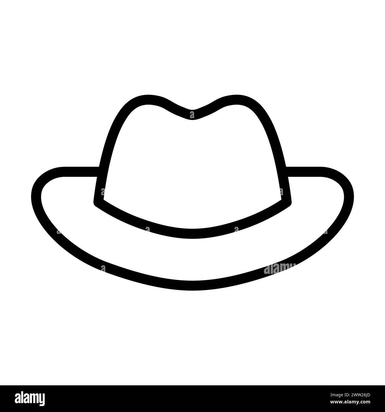 black vector cowboy hat icon on white background Stock Vector