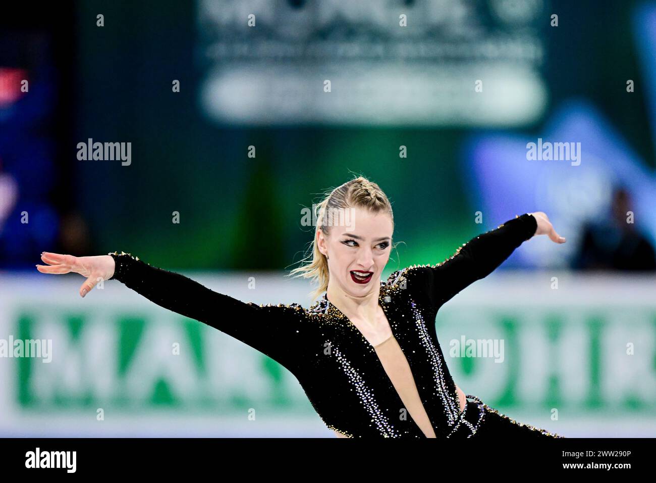 Amber GLENN (USA), during Women Short Program, at the ISU World Figure Skating Championships