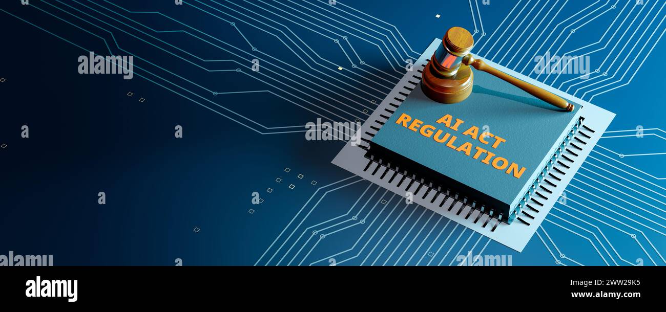 Artificial intelligence act regulation concepts 3d rendering stock