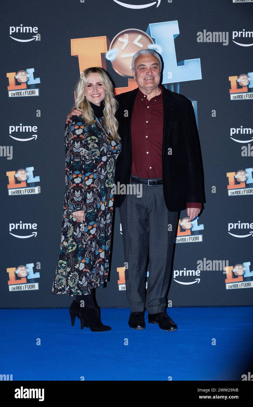 Nicole Morganti and Leonardo Pasquinelli during the Photocall of the TV Show LOL 4 - Chi Ride e Fuori, 20 march 2024 at Cinema The Space, Rome, Italy Credit: Live Media Publishing Group/Alamy Live News Stock Photo