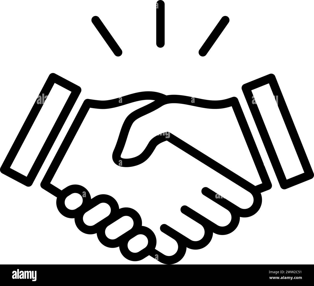 Handshake icon as a concept of business agreement, trust, partnership and support Stock Vector