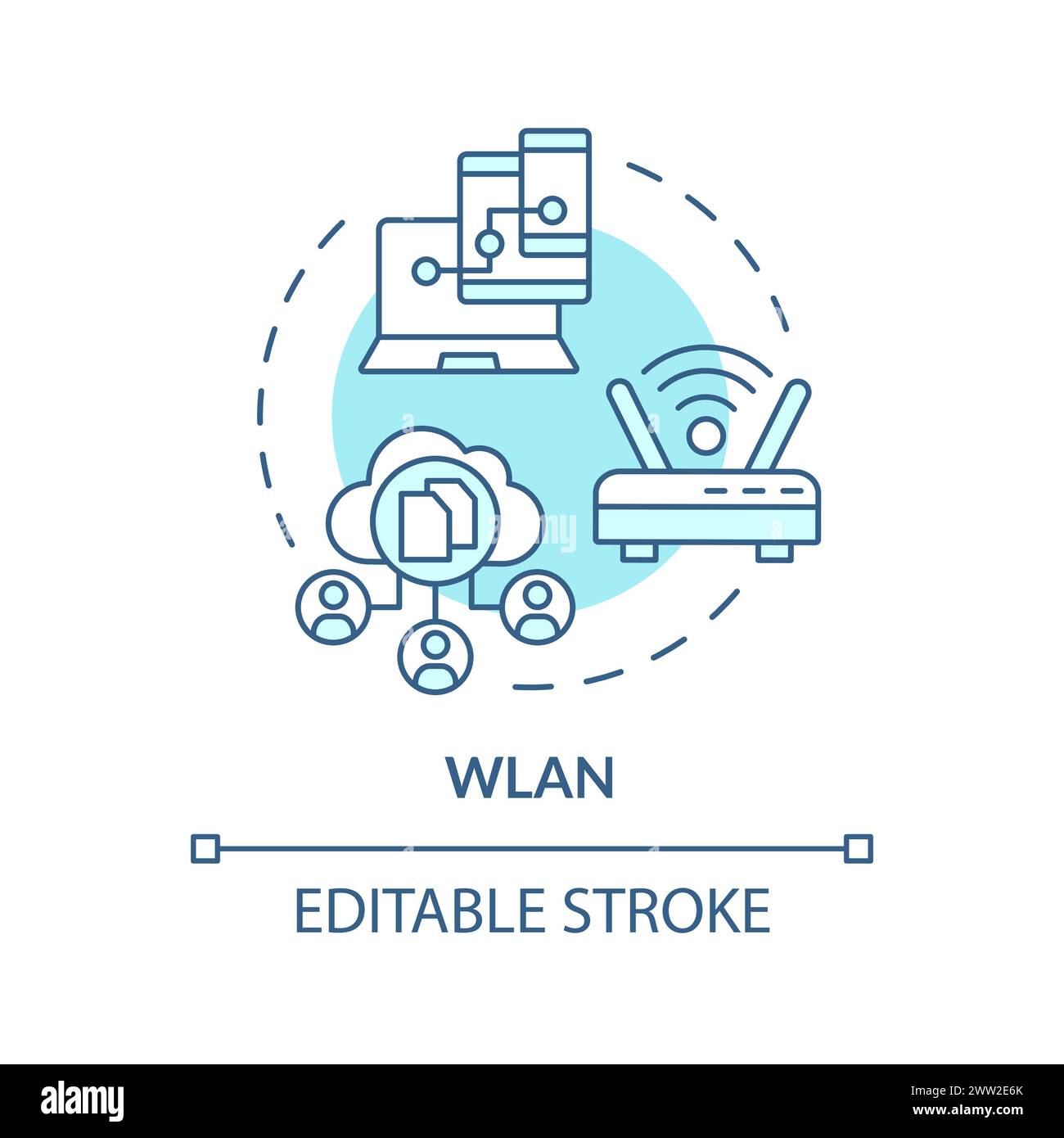Wireless connection type soft blue concept icon Stock Vector