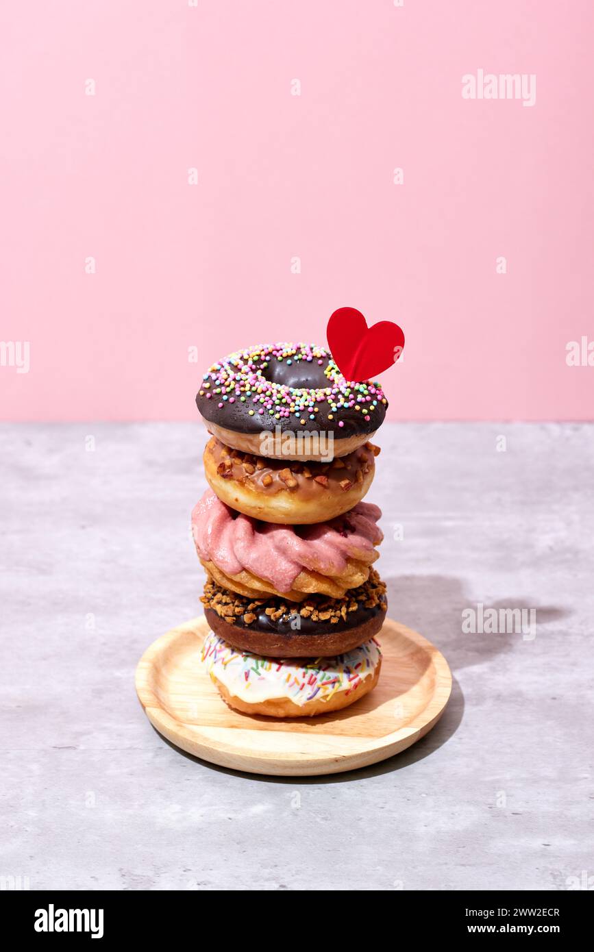 Stack donuts sprinkles heart hi-res stock photography and images - Alamy