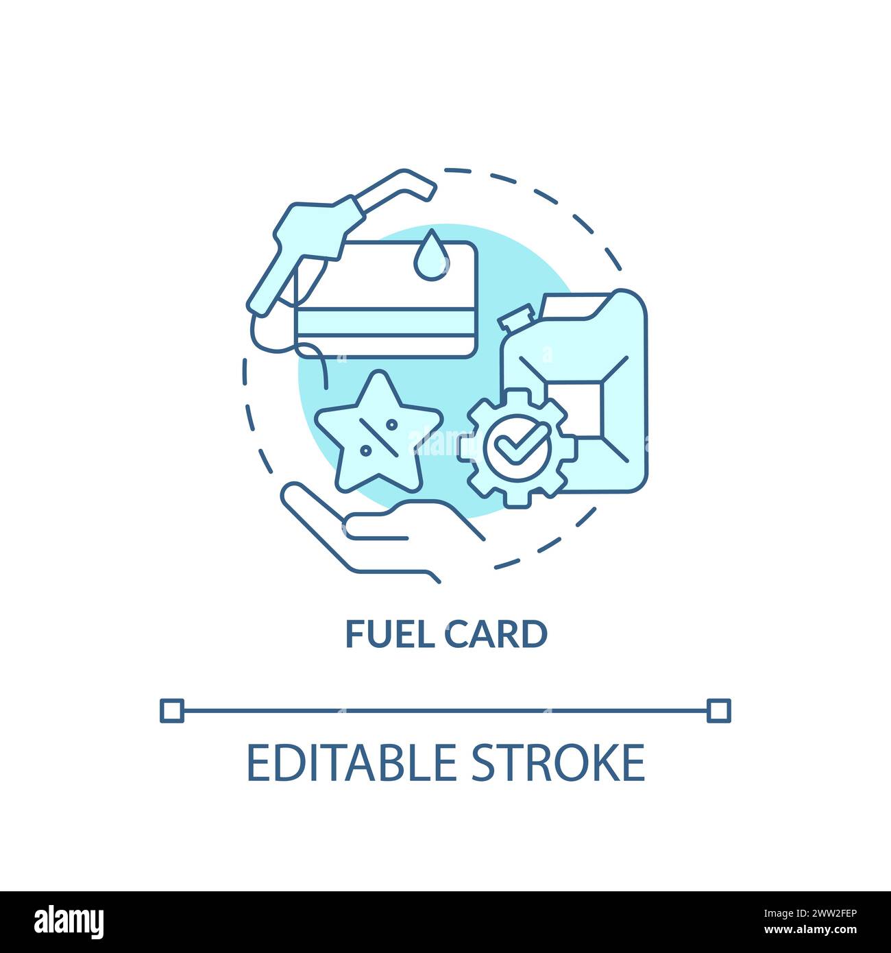 Fuel card soft blue concept icon Stock Vector