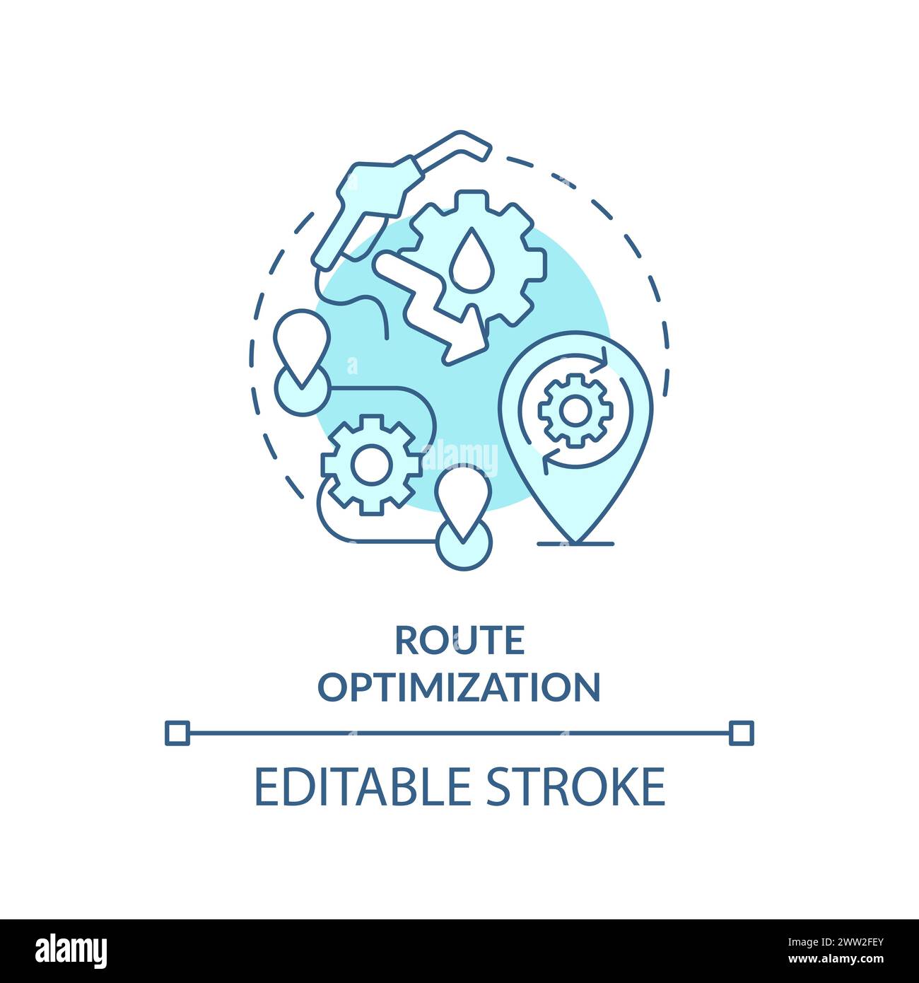 Route optimization soft blue concept icon Stock Vector