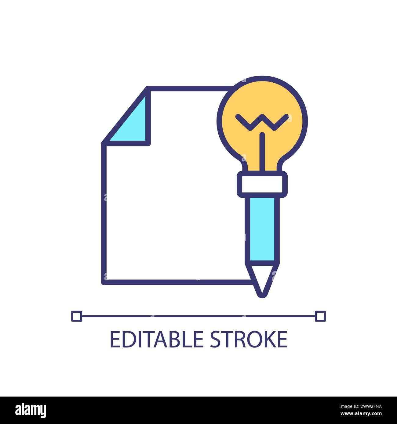 Creative writing RGB color icon Stock Vector