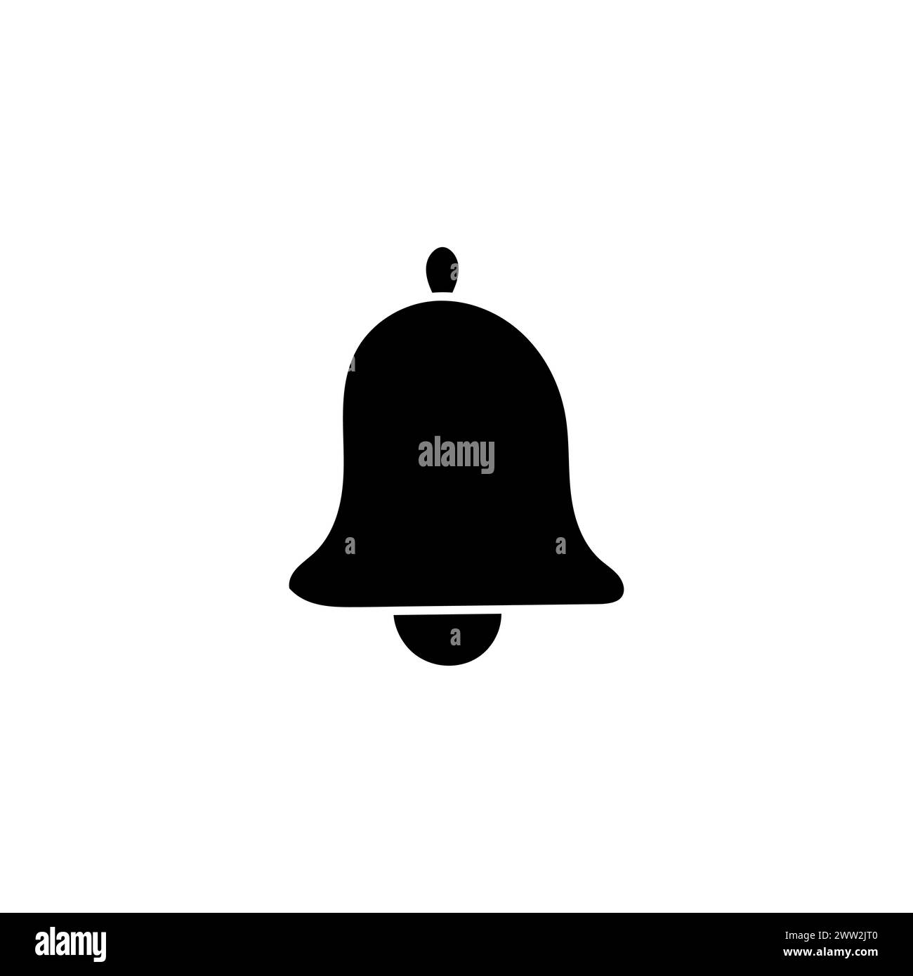 Hand Drawn flat icon for bell Stock Vector