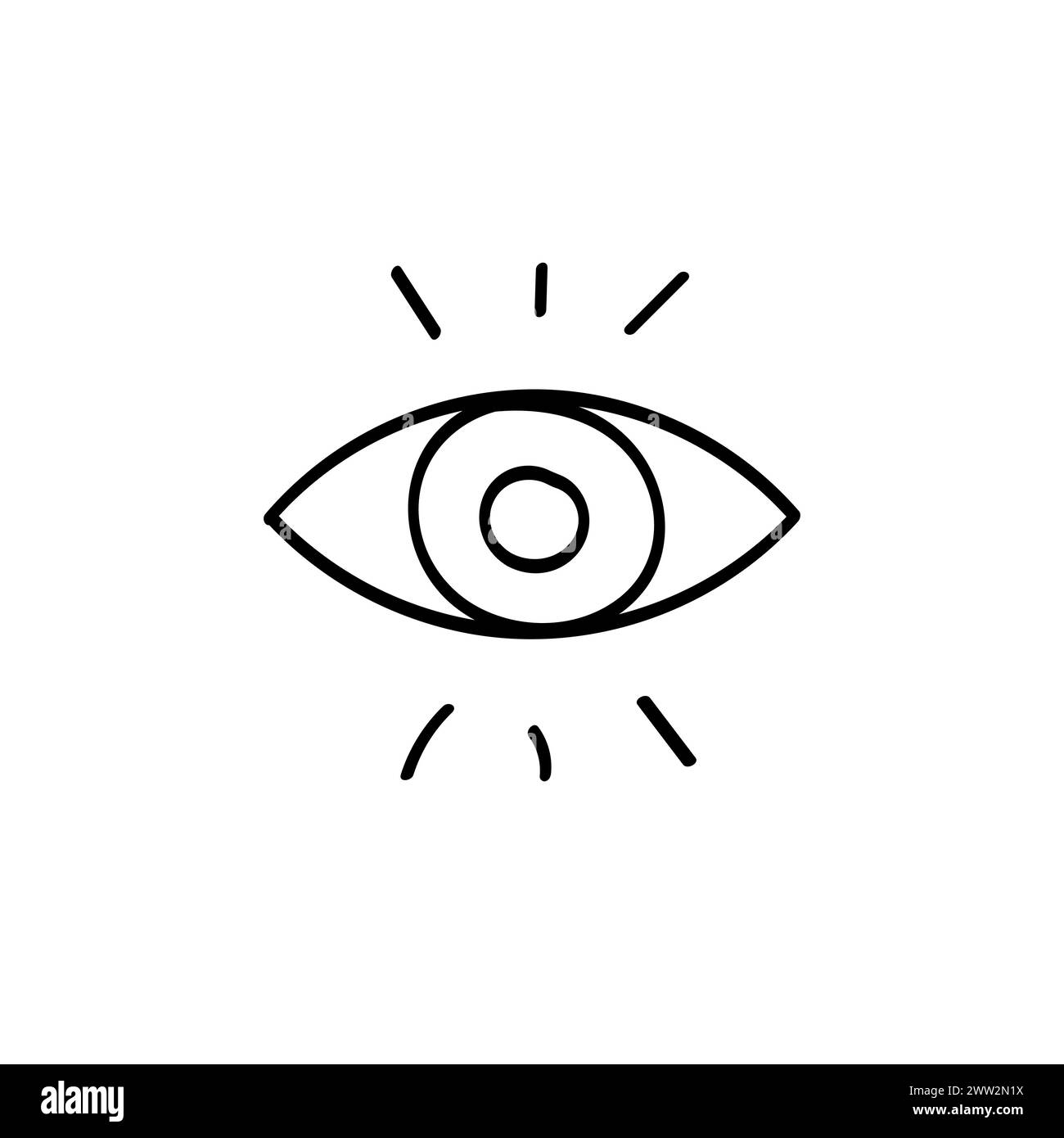 Hand drawn flat icon for eye stock vector image art alamy