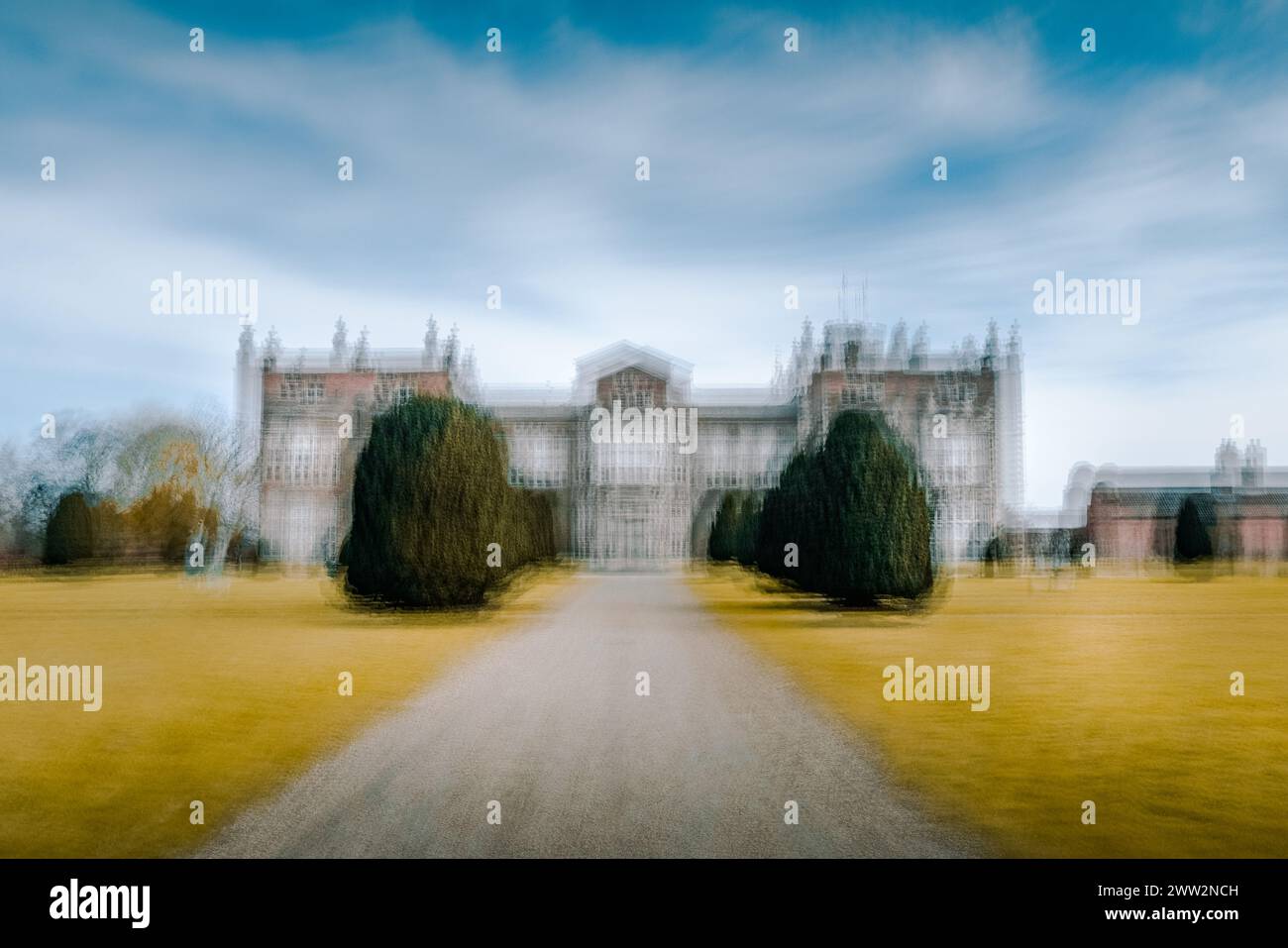 Burton Constable Hall with Intentional camera movement and multiple exposures Stock Photo