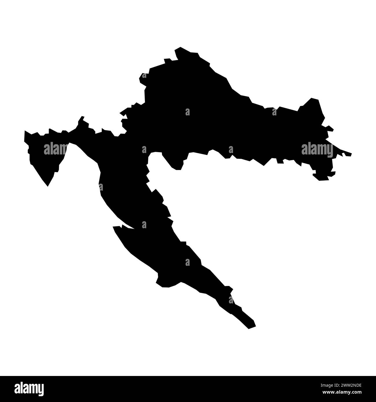 black vector croatia map on white background Stock Vector Image & Art